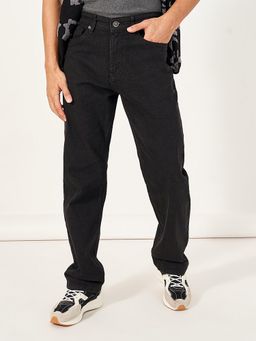 Styli - Black Solid Relaxed Fit Jeans