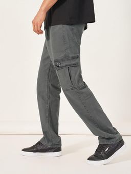 Styli - Grey Solid Relaxed Fit Jeans