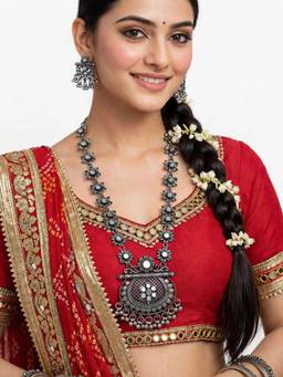RUNORAA - The Chandrika Oxidized Haram Set