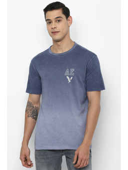 American Eagle - Men Navy Super Soft Dip Dye Graphic T-shirt