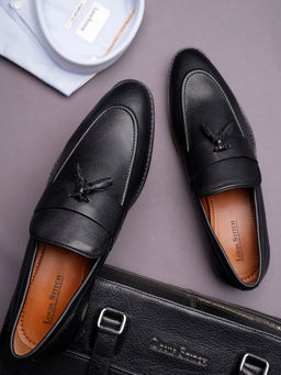 Louis Stitch - Men Formal Moccasins-Black
