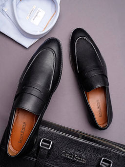 Louis Stitch - Men Formal Moccasins-Black