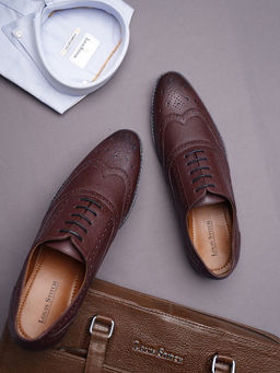 Louis Stitch - Men Rosewood Formal Lace Up Brogue Shoes
