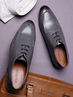 Louis Stitch - Men Leatherette Oxfords Formal Shoes Grey