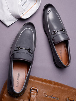 Louis Stitch - Men Ash Grey Formal Slip On Moccasin Shoes