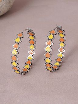 Voylla - Trendy Hoops Multicoloured Stylish Earrings
