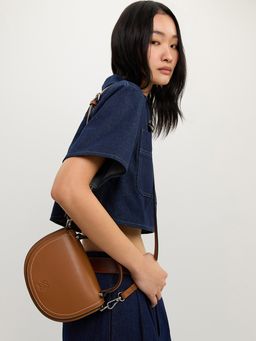 Pomelo - Crossbody Saddle Bag - Brown