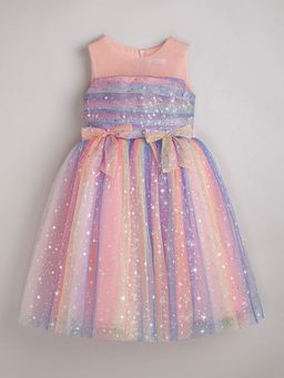 Hopscotch - Glitter-and-Bead Party Dress with Bow and Hairband ()