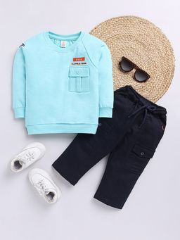 Hopscotch - Text Embroidered T-Shirt and Pant Set