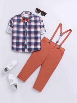 Hopscotch - 2-Piece Plaid Print Shirt and Pant with Suspender