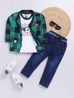 Hopscotch - 3-Piece Plaid Print T-Shirt and Pant
