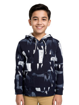 CAVIO - Boys Black Kids Printed Hoodie