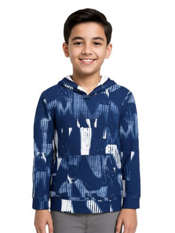 CAVIO - Boys Navy Blue Kids Printed Hoodie