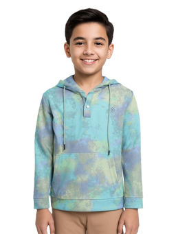 CAVIO - Boys Blue Full Sleeves Tie Day Hoodie