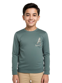 CAVIO - Boys Grey Cotton Lycra Full Sleeves Round Neck Sweatshirt