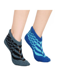 Bharatasya - Pack of 2 Boot Style Handknitted Woolen Home Thermal Socks