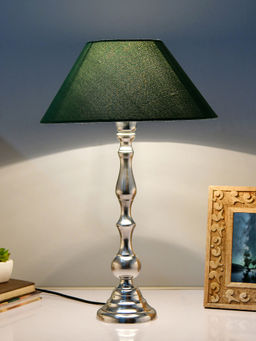 Homesake - Teardrop Chrome Lamp With Green Shade