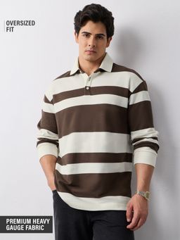 The Souled Store - Rugby Mocha Men Rugby Polo T-shirt