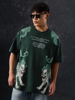 The Souled Store - Tibetan Tales: The Snow Lion Men Oversized T-Shirt