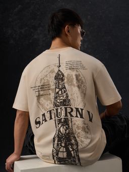 The Souled Store - Official NASA: Saturn Men Oversized T-Shirt