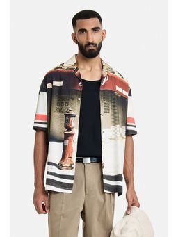 Snitch - Abstarct Printed Half Sleeves Boxy Casual Shirt for Men
