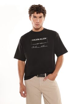 Calvin Klein - Logo Relaxed Fit Cotton T-Shirt - Black