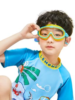 Little Surprise Box - Blue Two Border Anti Fog Uv Protection Leakproof Design Swim Goggles