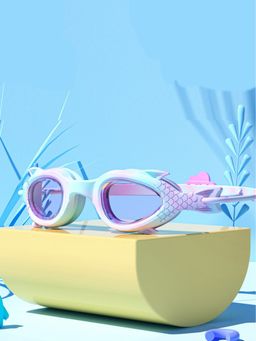 Little Surprise Box - Purple Fishtail Designed Frame Anti Fog Uv Protection Leakproof Swim Goggles