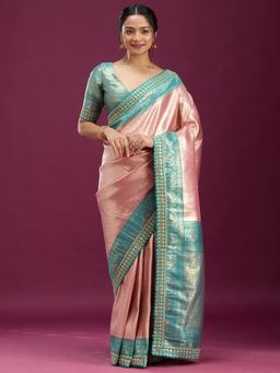 Koskii - Women Sequins Silk Saree With Unstitched Blouse