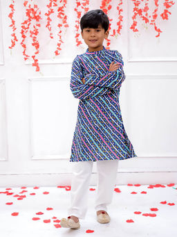 KID1 - Blue Bandhani Kurta & Pyjama (Set of 2)