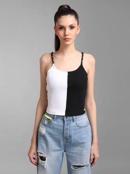 Kazo - Black Chain Strap Detail Tank Top