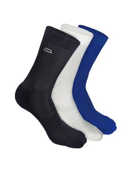 Heelium - Bamboo Crew Socks for Men - 3 Pairs - Blue Black White - Odour Free