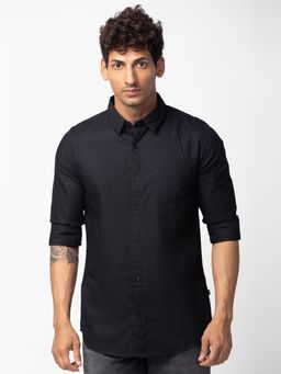 Spykar - Black Full Sleeves Shirt For Men