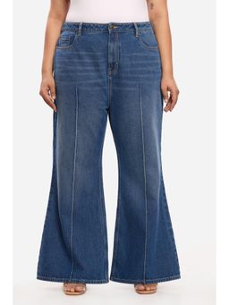 Virgio - Solid Cotton Bootcut Plus Size High Waist Jeans for Women