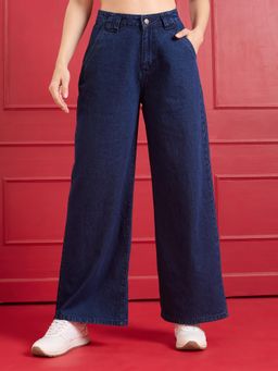 TARAMA - High-Rise Dark Wash Wide-Leg Denim