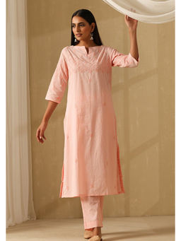 Okhai - Rooh Chikankari Pure Cotton Kurta Pant Set