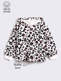 Hopscotch - Pure Cotton Printed Hooded Sweatshirt