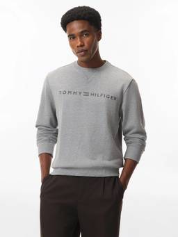 Tommy Hilfiger - Men Grey Typography Cotton Sweatshirt