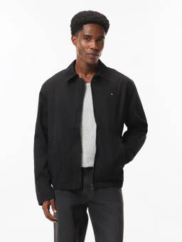 Tommy Hilfiger - Men Black Solid/Plain Cotton Jacket
