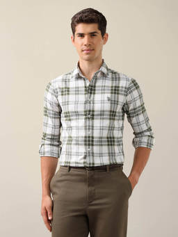 U.S. POLO ASSN. - Men Green Checks Cotton Shirt