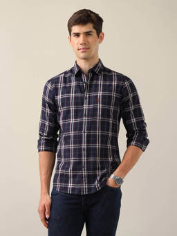 U.S. POLO ASSN. - Men Blue Checks Cotton Shirt