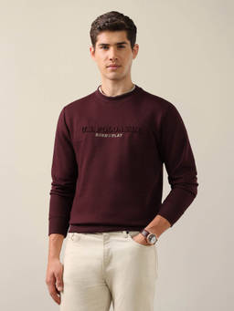 U.S. POLO ASSN. - Men Red Printed Cotton Sweatshirt