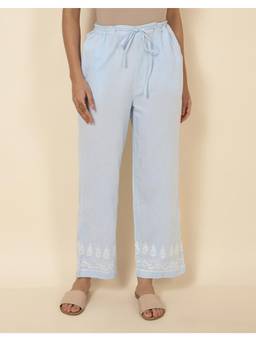 Fabindia - Blue Cotton Casual Pant