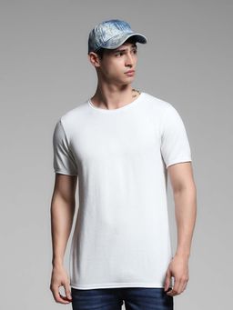 Jack & Jones - White Solid Slim Fit T-Shirt