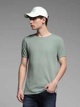 Jack & Jones - Green Solid Slim Fit T-Shirt