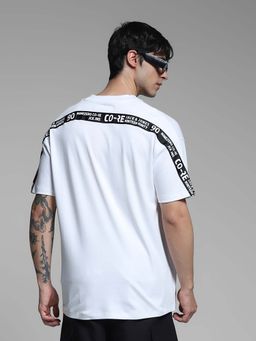 Jack & Jones - White Printed Oversized Fit T-Shirt