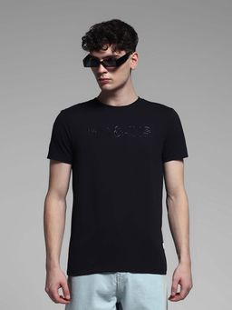 Jack & Jones - Black Solid Regular Fit T-Shirt