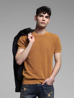 Jack & Jones - Orange Solid Regular Fit T-Shirt