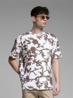 Jack & Jones - White Floral Relaxed Fit T-Shirt