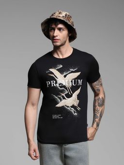 Jack & Jones - Black Graphic Slim Fit T-Shirt